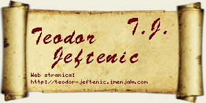 Teodor Jeftenić vizit kartica